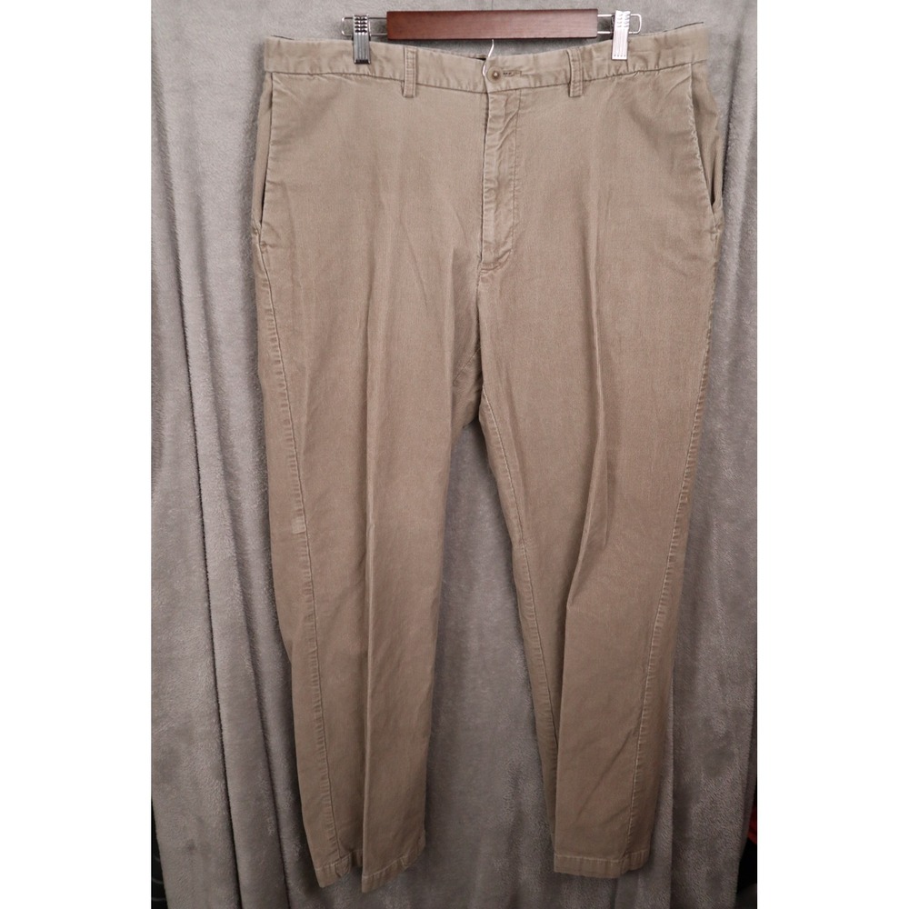 Haggar Mens 40x32 Classic Fit Premium Stretch Corduroy Pants Tan Khaki Trousers